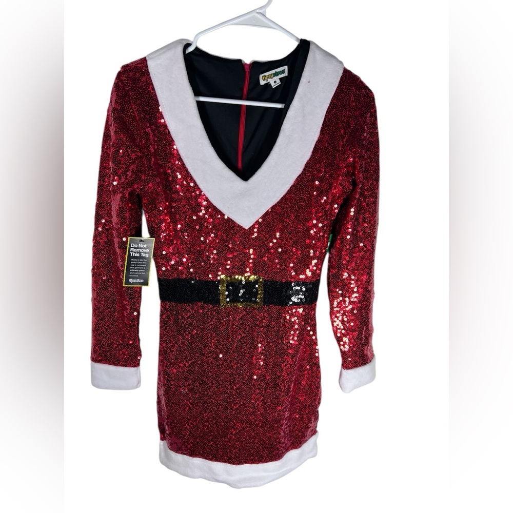 Tipsy Elves Red Sequin Santa Dress Size S